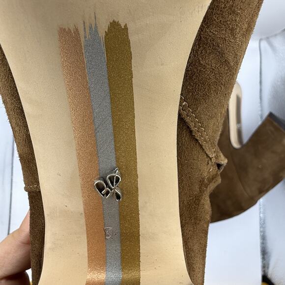 Sam Edelman Womens Brown Suede Leather Zipper Pointed Toe Ankle Boots Sz 8.5 - Picture 8 of 14